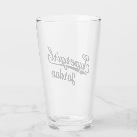 Supergirl Baseball All-Star Naam Logo Glas (Achterkant)