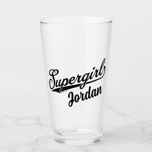 Supergirl Baseball All-Star Naam Logo Glas (Voorkant)