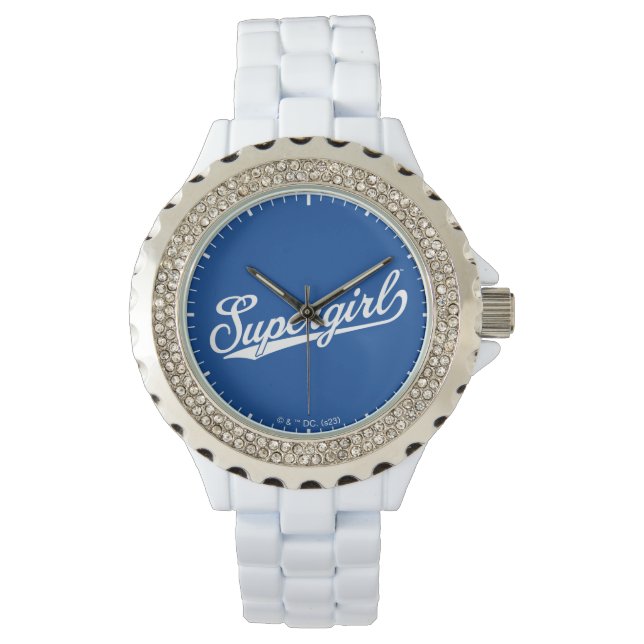 Supergirl Baseball All-Star Naam Logo Horloge (Voorkant)