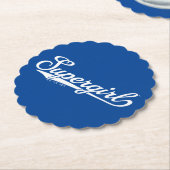 Supergirl Baseball All-Star Naam Logo Kartonnen Onderzetters (Gekanteld)