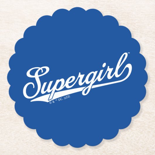 Supergirl Baseball All-Star Naam Logo Kartonnen Onderzetters (Voorkant)