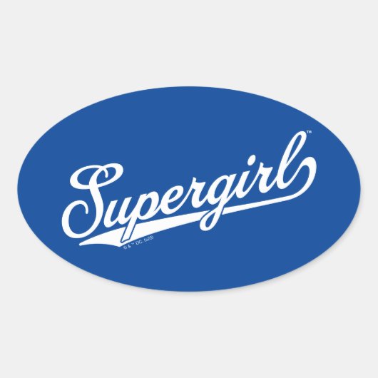 Supergirl Baseball All-Star Naam Logo Ovale Sticker (Voorkant)
