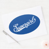 Supergirl Baseball All-Star Naam Logo Ovale Sticker (Envelop)