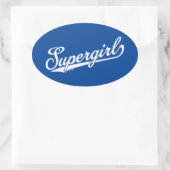 Supergirl Baseball All-Star Naam Logo Ovale Sticker (Tas)