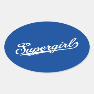 Supergirl Baseball All-Star Naam Logo Ovale Sticker