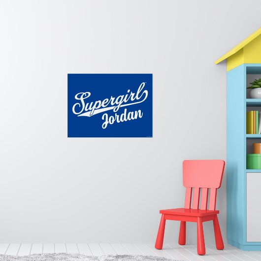 Supergirl Baseball All-Star Naam Logo Poster (Kinderkamer 1)