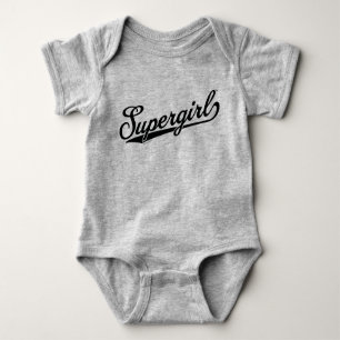 Supergirl Baseball All-Star Naam Logo Romper