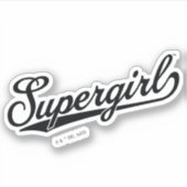 Supergirl Baseball All-Star Naam Logo Sticker (Voorkant)
