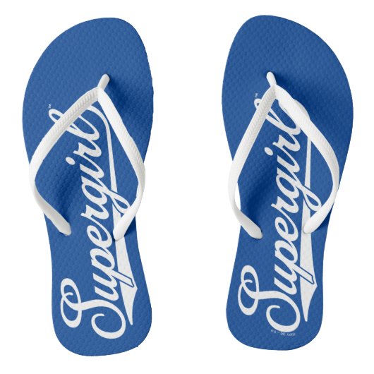 Supergirl Baseball All-Star Naam Logo Teenslippers (Voetbed)