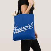 Supergirl Baseball All-Star Naam Logo Tote Bag (Dichtbij)