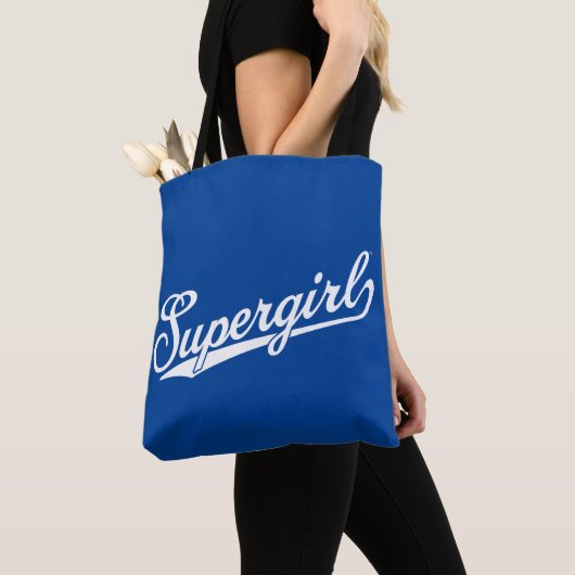 Supergirl Baseball All-Star Naam Logo Tote Bag (Dichtbij)