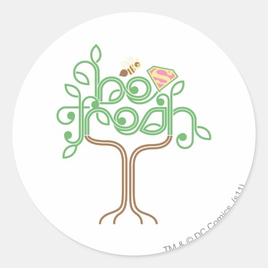Supergirl Be Fresh Ronde Sticker (Voorkant)