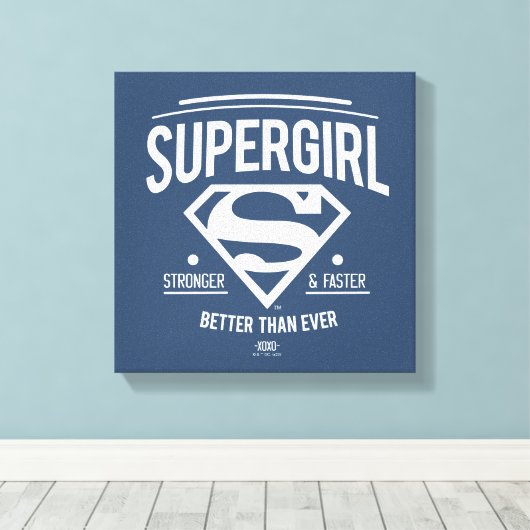Supergirl beter dan ooit grafische weergave canvas afdruk (Insitu (Houten vloer))