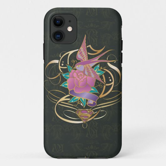 Supergirl Bird en Flower Case-Mate iPhone Case (Achterkant)