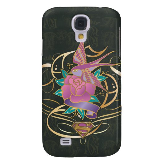 Supergirl Bird en Flower Case-Mate Samsung Galaxy Hoesje (Achterkant)