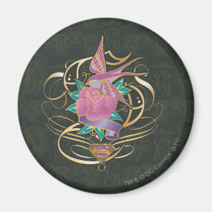 Supergirl Bird en Flower Magneet