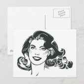 Supergirl Black and White Tekening 2 Briefkaart (Voorkant / Achterkant)