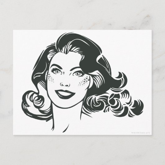 Supergirl Black and White Tekening 2 Briefkaart (Voorkant)