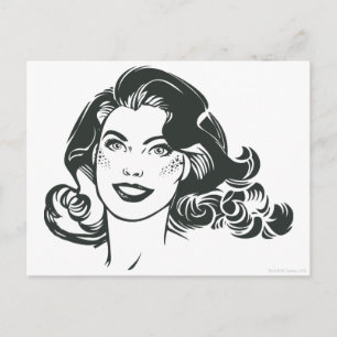 Supergirl Black and White Tekening 2 Briefkaart