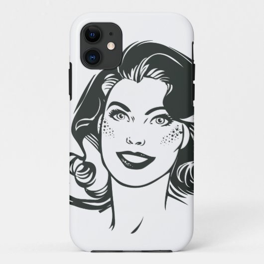 Supergirl Black and White Tekening 2 Case-Mate iPhone Case (Achterkant)