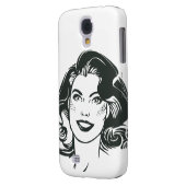 Supergirl Black and White Tekening 2 Case-Mate Samsung Galaxy Hoesje (Achterkant Links)