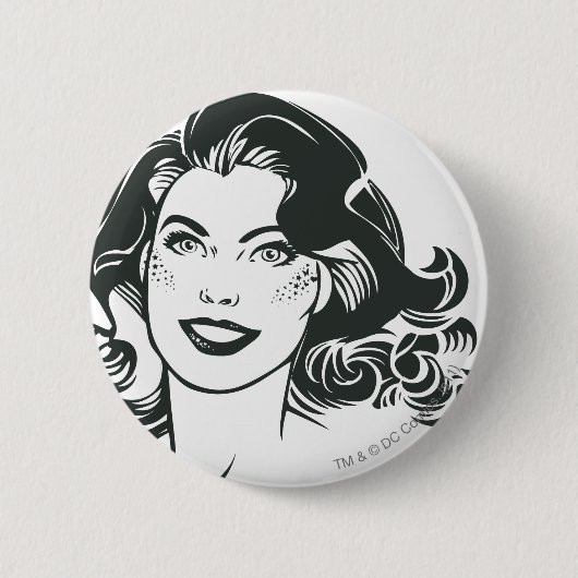 Supergirl Black and White Tekening 2 Ronde Button 5,7 Cm (Voorkant)