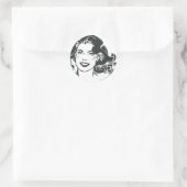 Supergirl Black and White Tekening 2 Ronde Sticker (Tas)