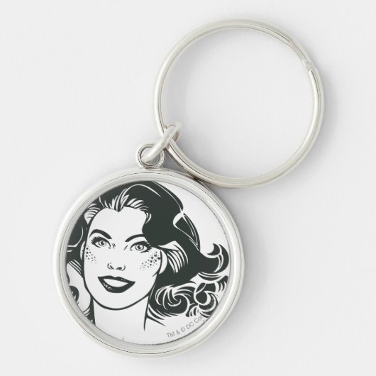 Supergirl Black and White Tekening 2 Sleutelhanger (Voorkant)