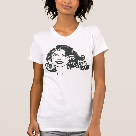 Supergirl Black and White Tekening 2 T-shirt (Voorkant)