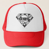 Supergirl Black Argyle Logo Trucker Pet (Voorkant)