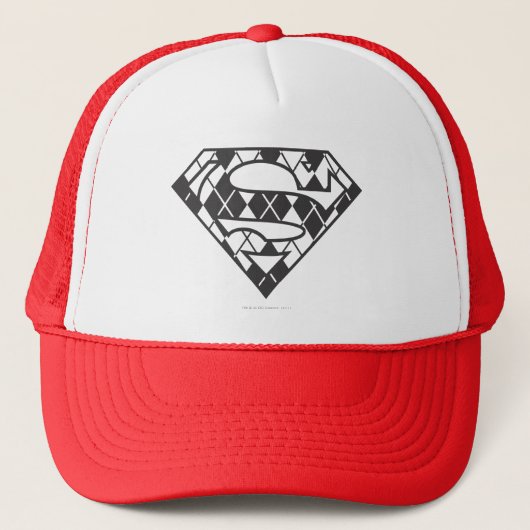 Supergirl Black Argyle Logo Trucker Pet (Voorkant)