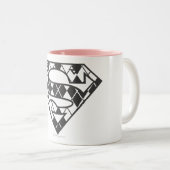Supergirl Black Argyle Logo Tweekleurige Koffiemok (Voorkant rechts)