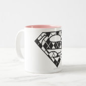 Supergirl Black Argyle Logo Tweekleurige Koffiemok (Voorkant links)