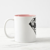 Supergirl Black Argyle Logo Tweekleurige Koffiemok (Links)