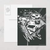 Supergirl Black en White Briefkaart (Voorkant / Achterkant)