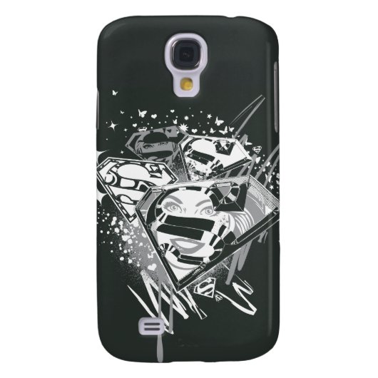 Supergirl Black en White Case-Mate Samsung Galaxy Hoesje (Achterkant)