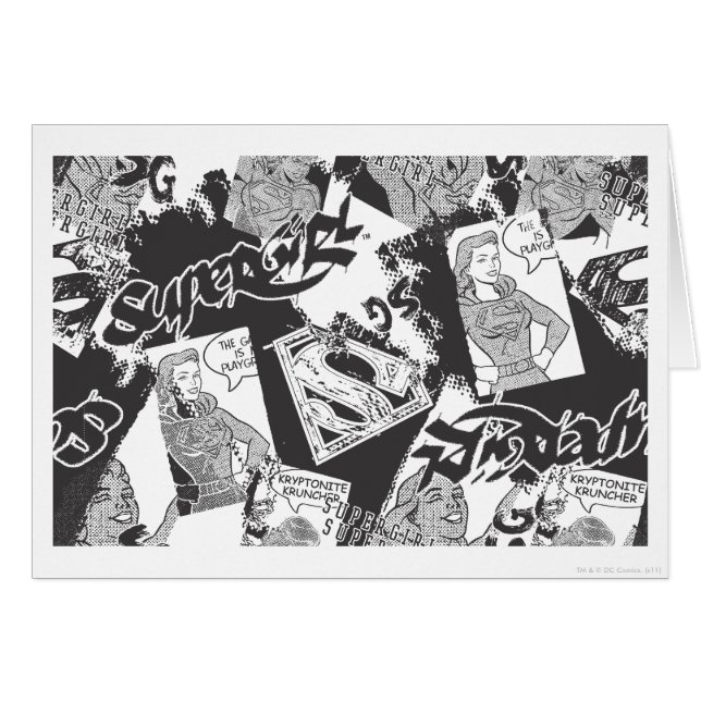 Supergirl Black en White Collage (Voorkant Horizontaal)