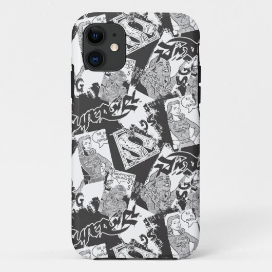 Supergirl Black en White Collage 2 Case-Mate iPhone Case (Achterkant)
