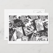 Supergirl Black en White Collage Briefkaart (Voorkant / Achterkant)