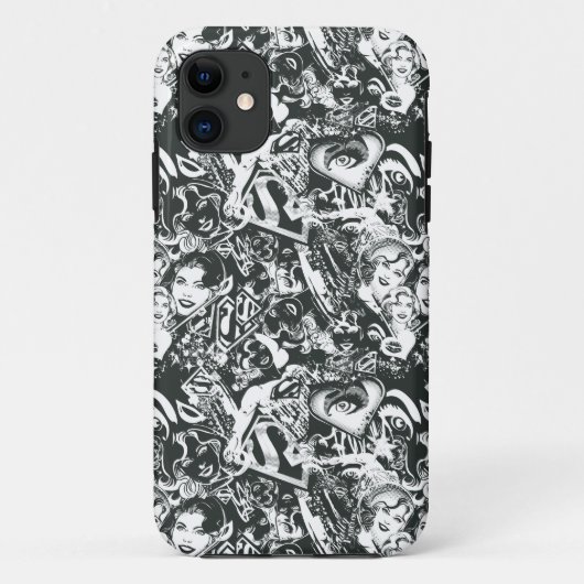 Supergirl Black en White Collage Case-Mate iPhone Case (Achterkant)