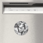 Supergirl Black en White Collage Magneet (Insitu (Vaatwasser))