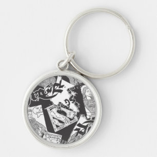 Supergirl Black en White Collage Sleutelhanger