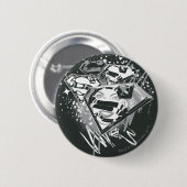 Supergirl Black en White Ronde Button 5,7 Cm (Voorkant /achterkant)