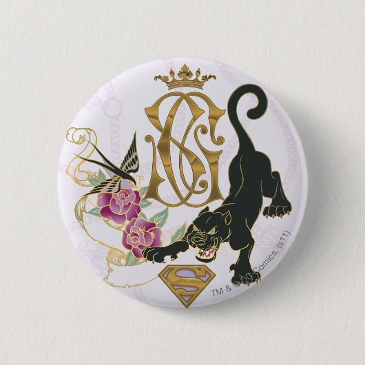 Supergirl Black Panther Ronde Button 5,7 Cm (Voorkant)