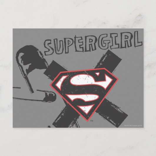 Supergirl Black Safety Pins Briefkaart (Voorkant)