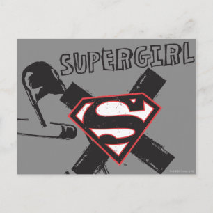 Supergirl Black Safety Pins Briefkaart