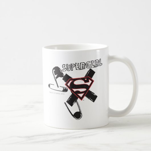 Supergirl Black Safety Pins Koffiemok (Rechts)