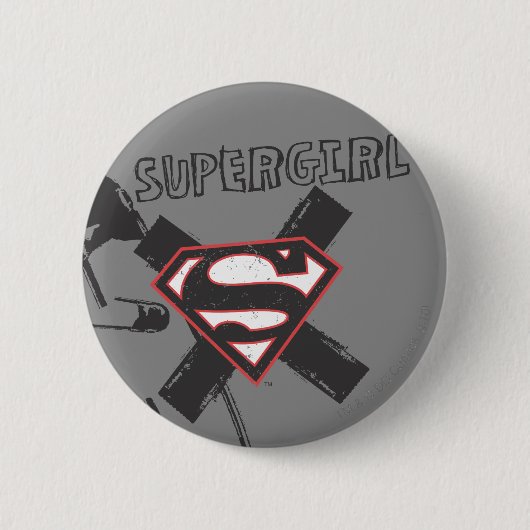 Supergirl Black Safety Pins Ronde Button 5,7 Cm (Voorkant)