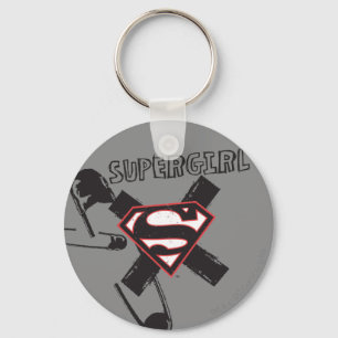 Supergirl Black Safety Pins Sleutelhanger