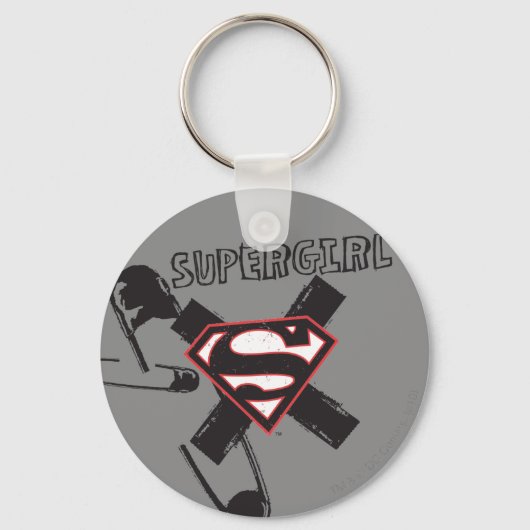 Supergirl Black Safety Pins Sleutelhanger (Voorkant)